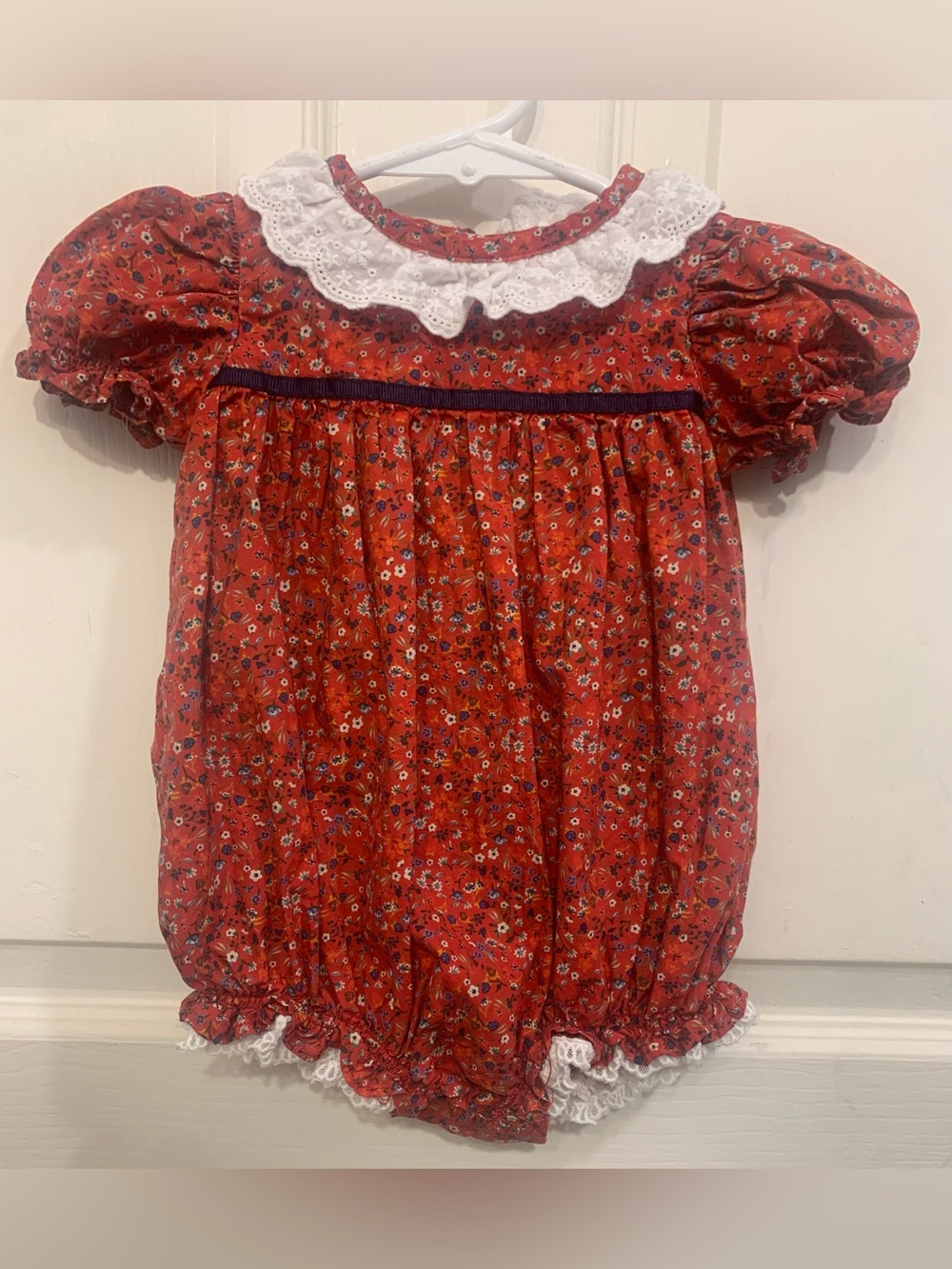 Edgehill Collection Red Floral 3m Vintage Bubble Romper.              3327